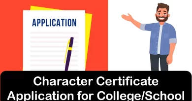 character certificate, application,
