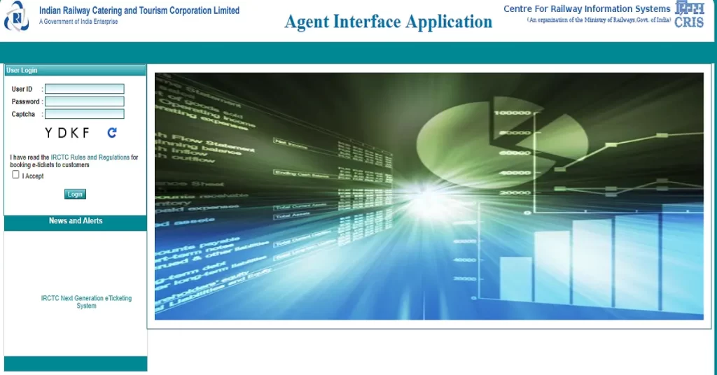 irctc agent interface application login,