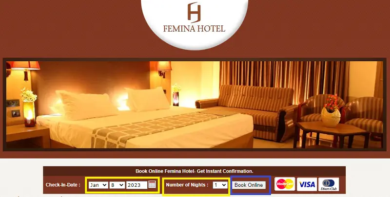 femina hotel trichy room booking online,