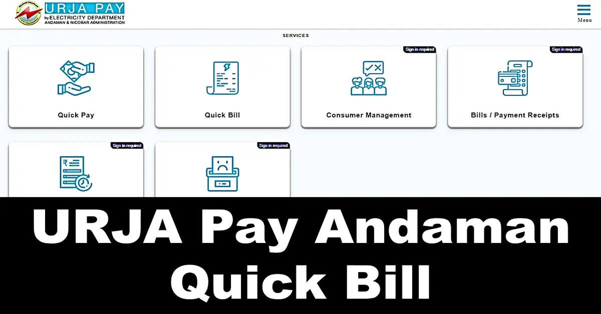 Urja Pay Andaman Quick bill at urjapay.andaman.gov.in