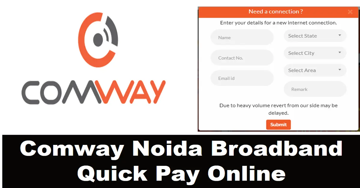 Comway Noida Broadband Quick Pay Online: www.comway.in