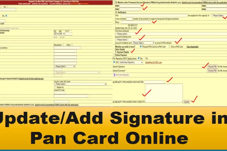 Add Signature in Pan Card,