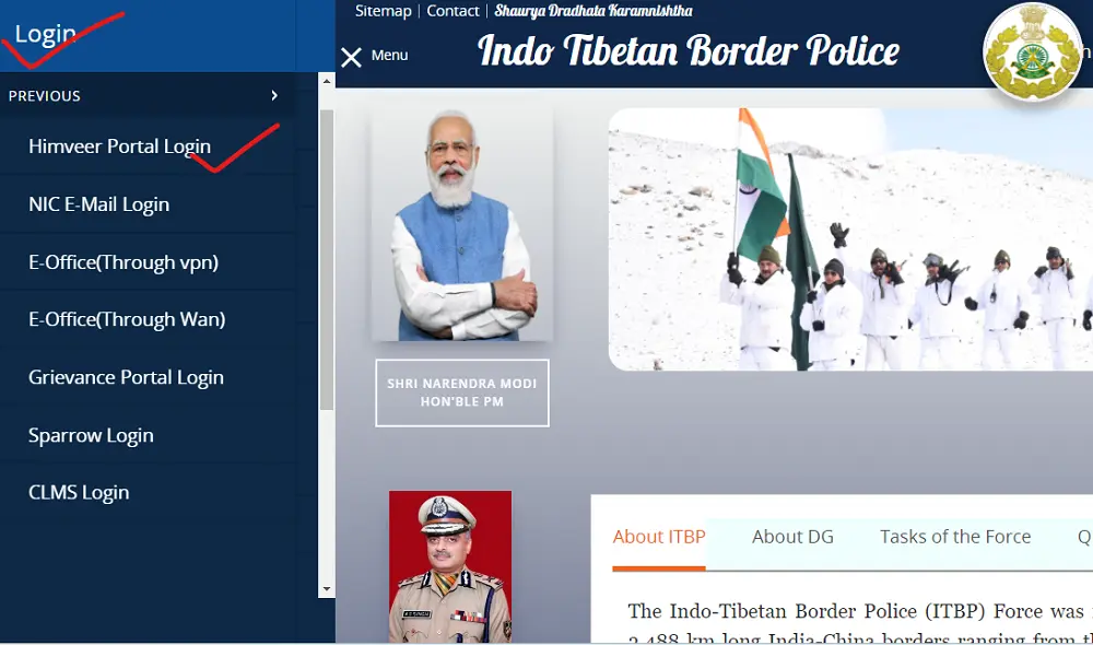 ITBP pay slip login