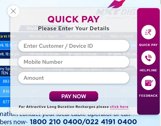 NXTDIGITAL Mumbai Quick Pay Online @nxtdigital.in