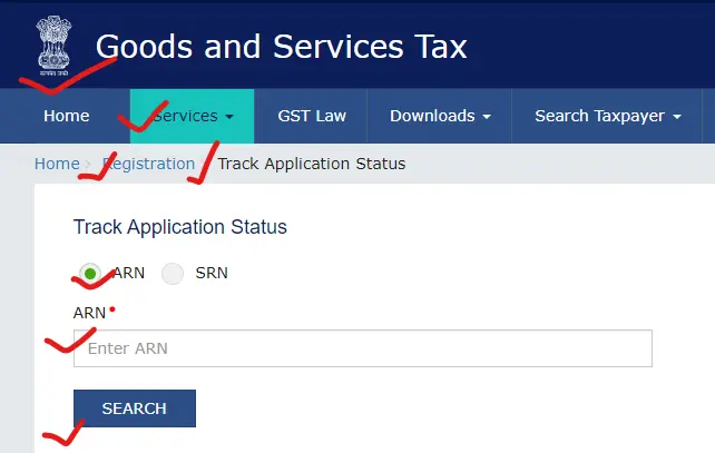 GST Registration Application Status,