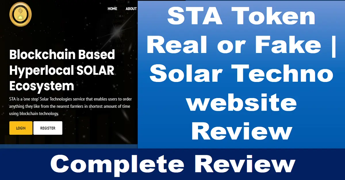 STA Token Real or Fake | Solar Techno website Review