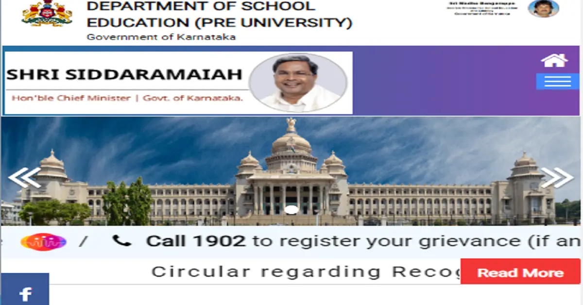 Pue.kar.nic.in PUC Online Portal Karnataka: Department of Pre-University Education