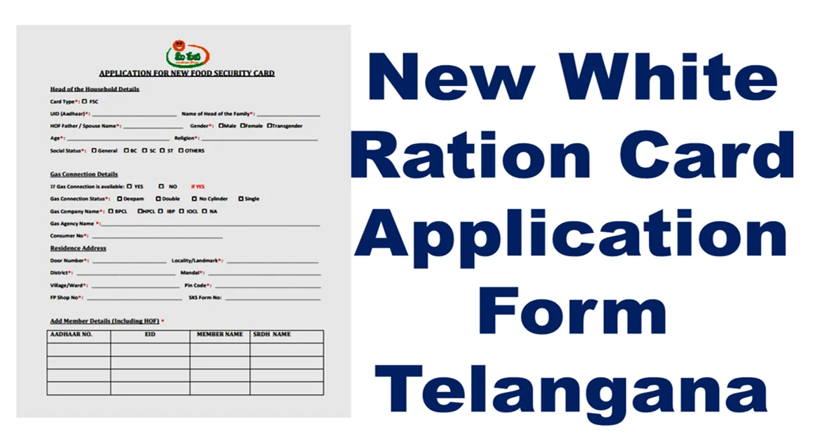 New White Ration Card Application Form Telangana – Apply Now