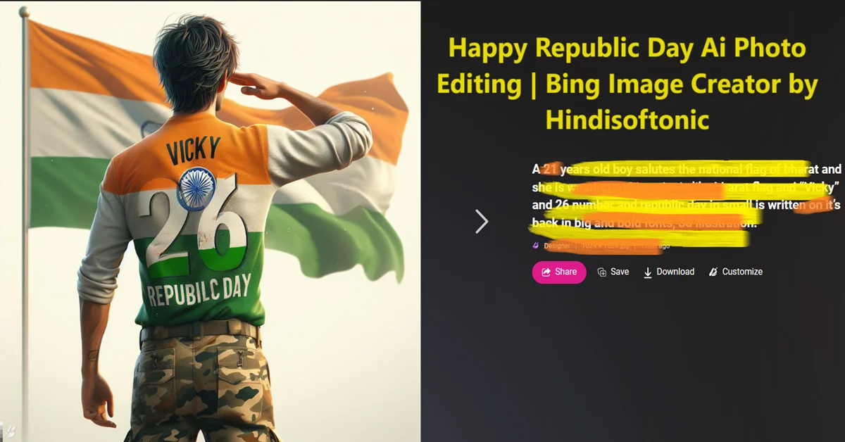 Happy Republic Day Ai Photo Editing | Bing Image Creator Prompt 3D
