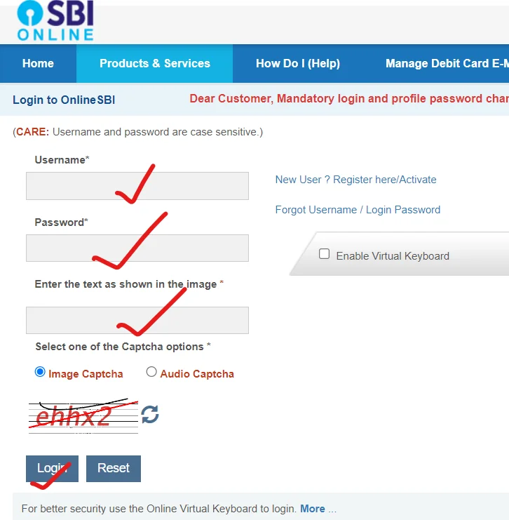 sbi netbanking login